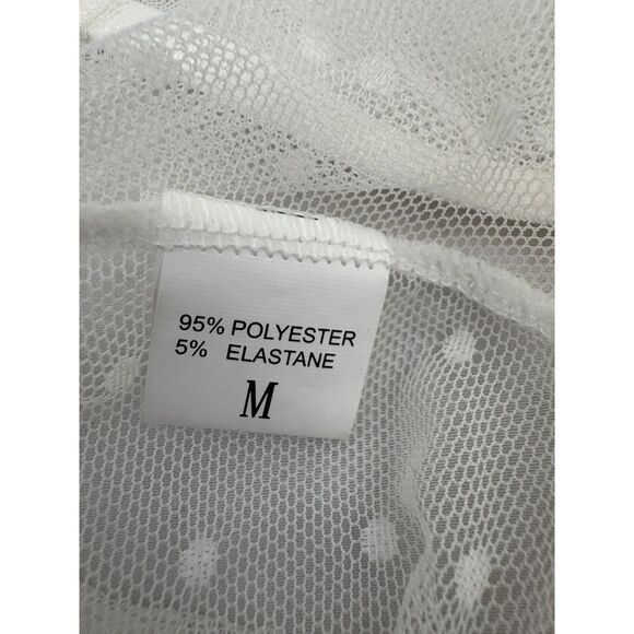 White Two Piece Lingerie Set Size M Polka Dot Bralette and Panties New Sexy - Picture 5 of 9